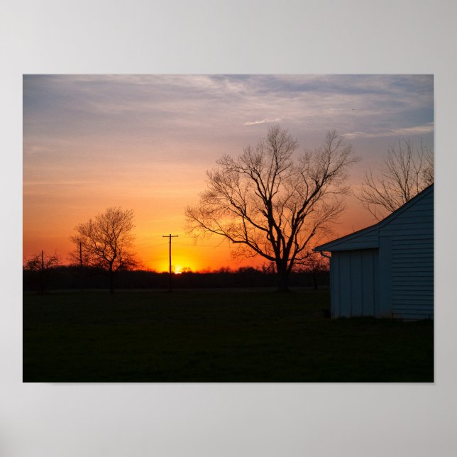 Ländlicher Sonnenuntergang  Poster (Vorne)