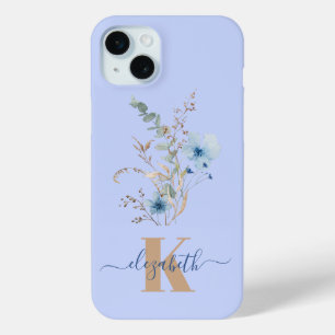 ländlicher staubiger Blauton Wasserfarben-Blumenst Case-Mate iPhone Hülle