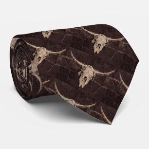 Ländlicher Stier-Schädel-Hochzeit-Country-Western- Krawatte
