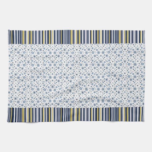 Ländlicher Stil: weiche Streifen mit floralen Akze Geschirrtuch (Horizontal)