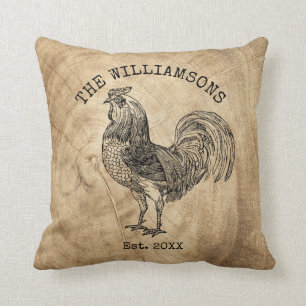 Ländlicher Vintage Antiker Familienname Bauernhof  Kissen