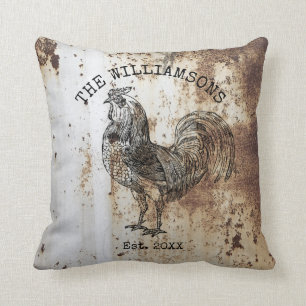 Ländlicher Vintage Antiker Familienname Bauernhof  Kissen