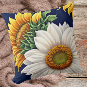 Ländlicher Vintage-Blumen-Sonnenblumen-Stil Kissen