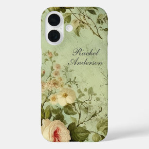 Ländlicher Vintage-Blumenstil iPhone 16 Hülle