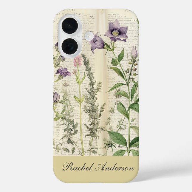 Ländlicher Vintage-Blumenstil Case-Mate iPhone Hülle (Rückseite)