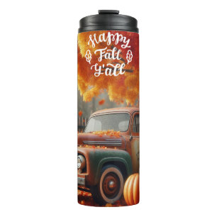 Ländlicher/vintage Herbstbauernhof-LKW Thermosbecher