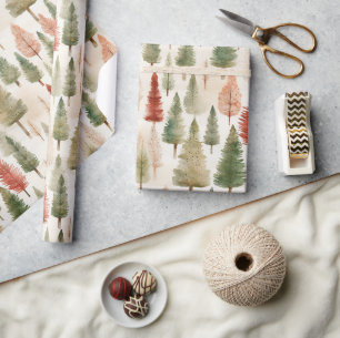 Ländlicher Wald aus Bäumen Geschenkpapier
