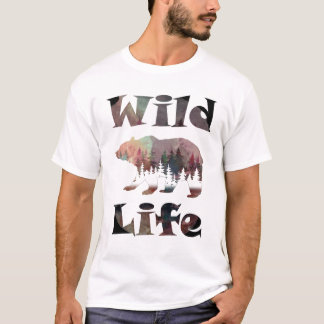 Ländlicher wandernder Bär Aquarell-Wildlife  T-Shirt