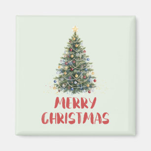 Ländlicher Wasserfarben-Weihnachtsbaum Weihnachten Magnet