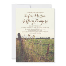 ländlicher Zaun Land rustikale Hochzeitseinladung