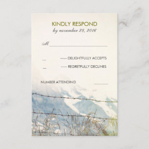 Ländlicher Zaun-Stacheldraht-rustikales Hochzeit RSVP Karte