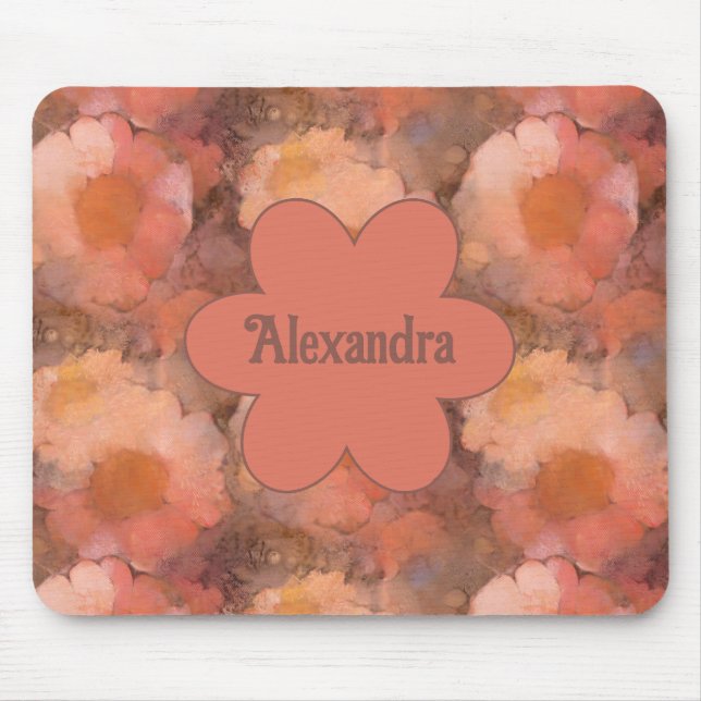 Ländliches Aquarell-Gänseblümchen-Blumenmuster Mousepad (Vorne)
