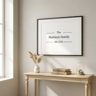 Ländliches Bauernhaus individuelles Familienschild Poster