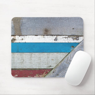 Ländliches bemaltes Holz Muster Mousepad