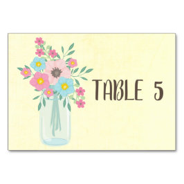 Ländliches Blumenarrangement anpassbar Tischnummer