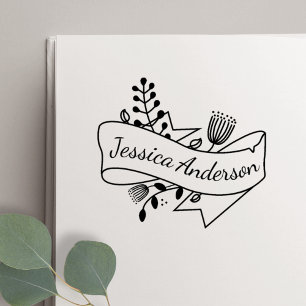 Ländliches Blumenband-Abzeichen mit personalisiert Gummistempel