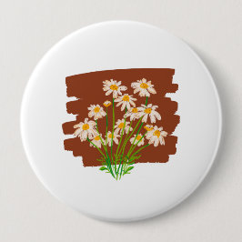 Ländliches Blumendesign auf braunem Hintergrund Button