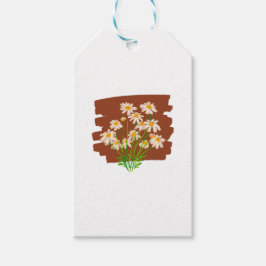 Ländliches Blumendesign auf braunem Hintergrund Geschenkanhänger