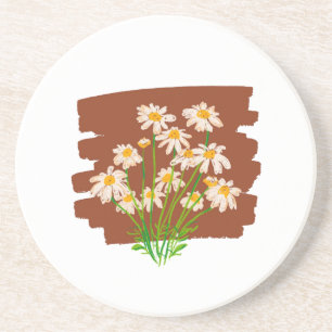 Ländliches Blumendesign auf braunem Hintergrund Getränkeuntersetzer