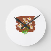 Ländliches Blumendesign auf braunem Hintergrund