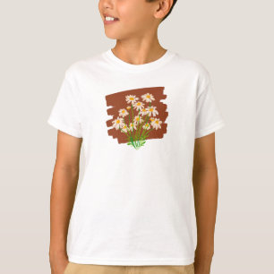 Ländliches Blumendesign auf braunem Hintergrund T-Shirt