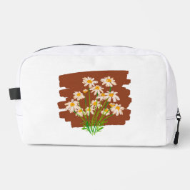Ländliches Blumendesign auf braunem Hintergrund Waschbeutel