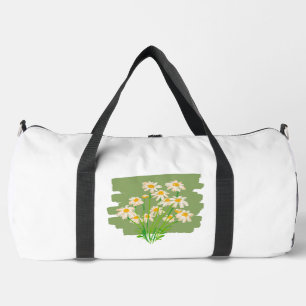 Ländliches Blumendesign auf grünem Hintergrund Duffle Bag