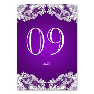 Ländliches Blumendesign Violett Vintage Tischnummer