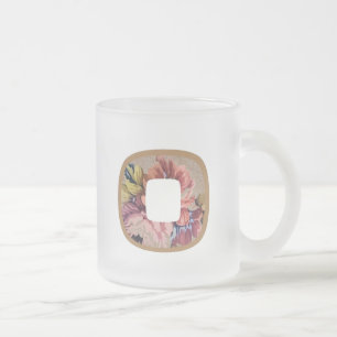 Ländliches Blumeninitial O Monogramm Mattglastasse