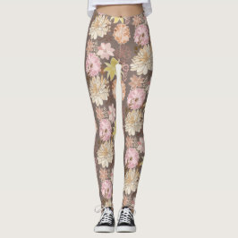 Ländliches Boho-Asphalt-Blumenmuster Leggings