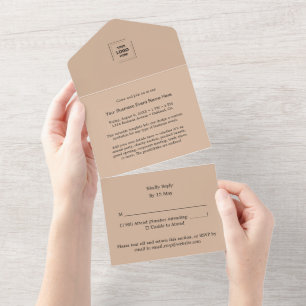 Ländliches Corporate-RSVP-Event-Einladungsdesign All In One Einladung