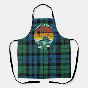 Ländliches Familienstrandhaus Palmen Custom Tartan Schürze