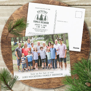 Ländliches Familientreffen Wald Bäume Foto Postkarte