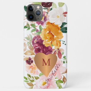 Ländliches florales bunter Wasserfarbe gold monogr Case-Mate iPhone Hülle