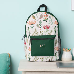 Ländliches florales Monogramm Bedruckter Rucksack