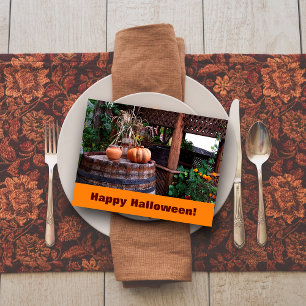 Ländliches Foto orange Kürbis Postkarte