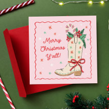 Ländliches Frohe Weihnachten Y'all Cowboy Stiefel 