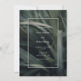 Ländliches Grün Frühlingsgras Hochzeit Einladung