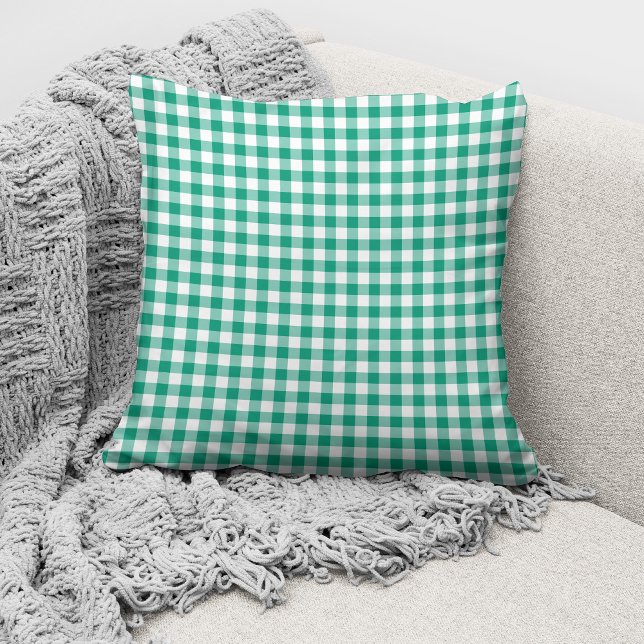 Ländliches Grün Gingham Karomuster Kissen (Von Creator hochgeladen)