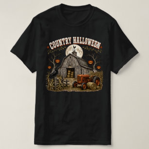 Ländliches Halloween-Kürbis-Bauernhof-Traktor T-Shirt