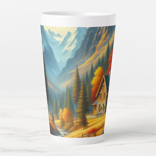 Ländliches Herbst-Berghäuschen & Fluss Milchtasse (Vorderseite)