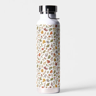 Ländliches Herbst-Wald-Pilz-Blatt-Muster Trinkflasche