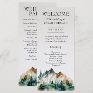 Ländliches Hochzeitsprogramm für Wald und Berge