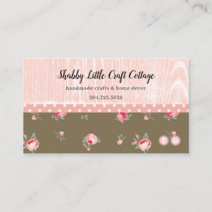 Ländliches Holz Shabby Chic Vintage Floral Visitenkarte