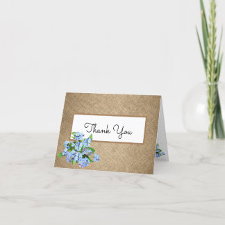 Ländliches Jute mit Blumen gefaltet Dankeschönkart Dankeskarte