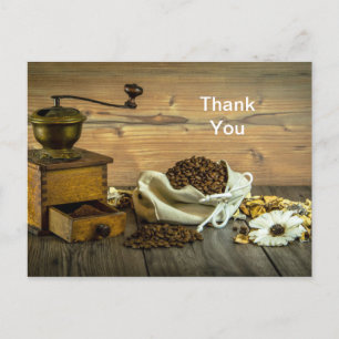 Ländliches Kaffeemühlen-Foto Danke Postkarte