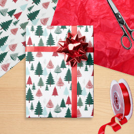 Ländliches Kiefernwald Skandi-Weihnachtsbäume Must Geschenkpapier