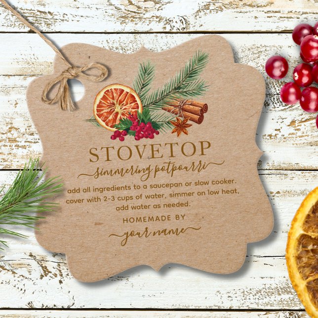 Ländliches Kraft-Kochtopf-Potpourri-Tag Geschenkanhänger (Von Creator hochgeladen)