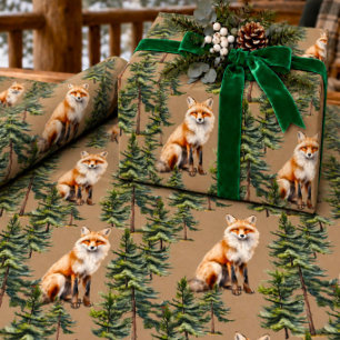 Ländliches Kraftporträt eines roten Fuchsmännchens Geschenkpapier