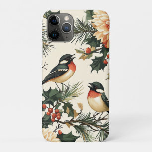 Ländliches Liedvogel-Winter-Cream-Rot-Botanik Case-Mate iPhone Hülle